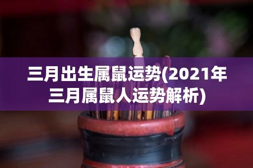 三月出生属鼠运势(2021年三月属鼠人运势解析)