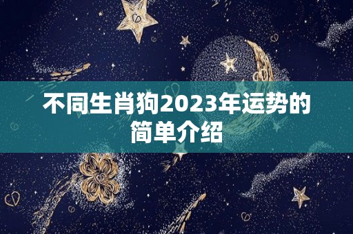 不同生肖狗2023年运势的简单介绍