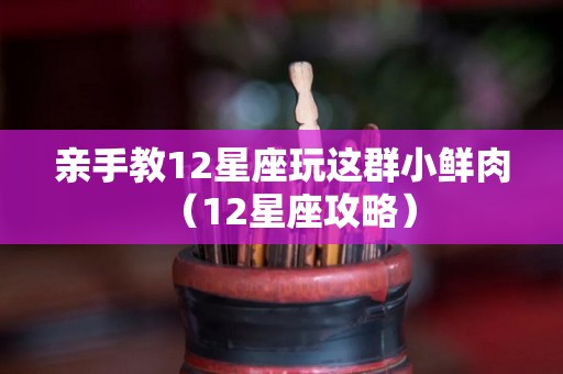 亲手教12星座玩这群小鲜肉（12星座攻略）