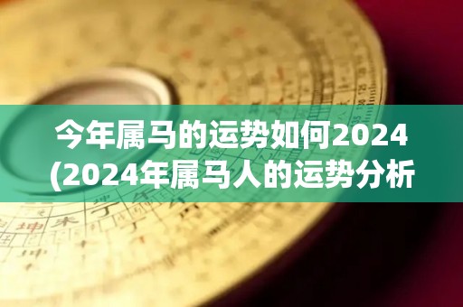 今年属马的运势如何2024(2024年属马人的运势分析)