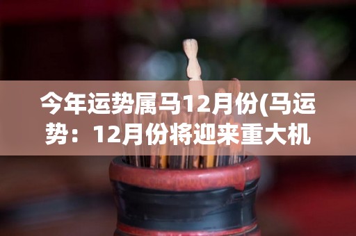 今年运势属马12月份(马运势：12月份将迎来重大机会)