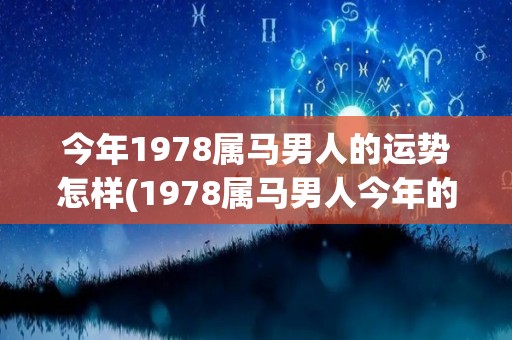 今年1978属马男人的运势怎样(1978属马男人今年的运势如何？)