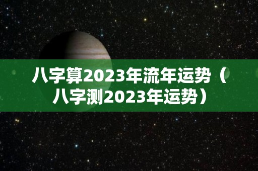 八字算2023年流年运势（八字测2023年运势）