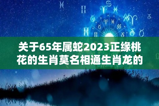 关于65年属蛇2023正缘桃花的生肖莫名相通生肖龙的信息