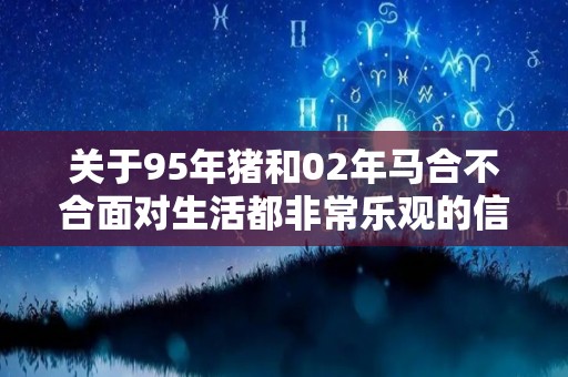 关于95年猪和02年马合不合面对生活都非常乐观的信息