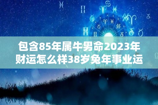 包含85年属牛男命2023年财运怎么样38岁兔年事业运的词条