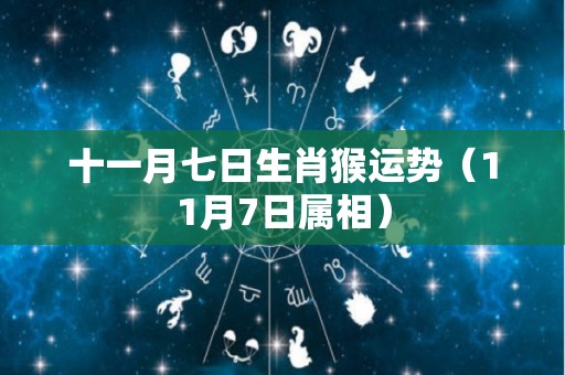 十一月七日生肖猴运势（11月7日属相）