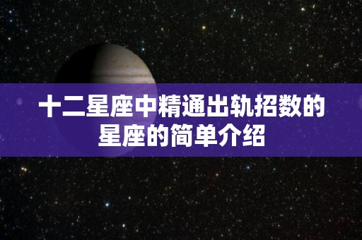 十二星座中精通出轨招数的星座的简单介绍