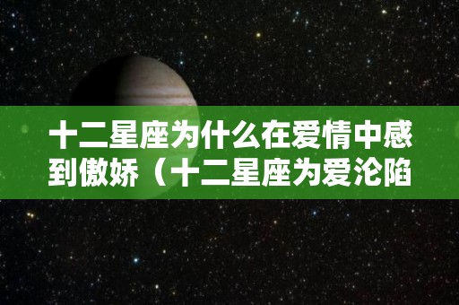 十二星座为什么在爱情中感到傲娇（十二星座为爱沦陷的表现）