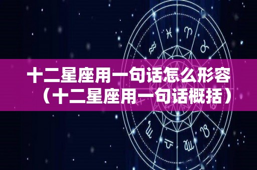 十二星座用一句话怎么形容（十二星座用一句话概括）