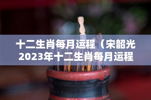 十二生肖每月运程（宋韶光2023年十二生肖每月运程）