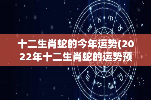 十二生肖蛇的今年运势(2022年十二生肖蛇的运势预测)