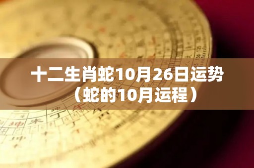 十二生肖蛇10月26日运势（蛇的10月运程）