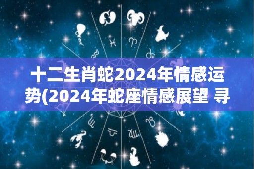 十二生肖蛇2024年情感运势(2024年蛇座情感展望 寻找爱情新天地)