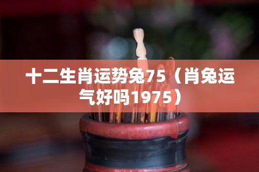 十二生肖运势兔75（肖兔运气好吗1975）