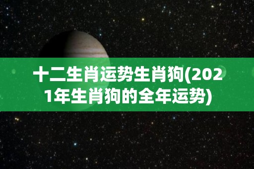 十二生肖运势生肖狗(2021年生肖狗的全年运势)