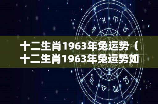 十二生肖1963年兔运势（十二生肖1963年兔运势如何）