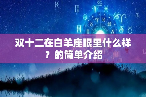 双十二在白羊座眼里什么样？的简单介绍