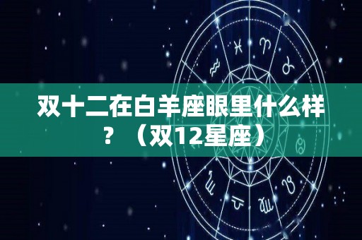 双十二在白羊座眼里什么样？（双12星座）