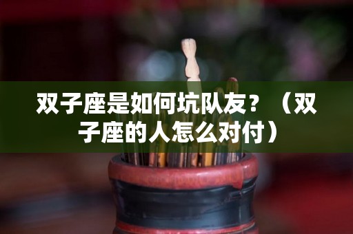 双子座是如何坑队友？（双子座的人怎么对付）