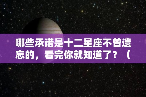 哪些承诺是十二星座不曾遗忘的，看完你就知道了？（十二星座最真诚）