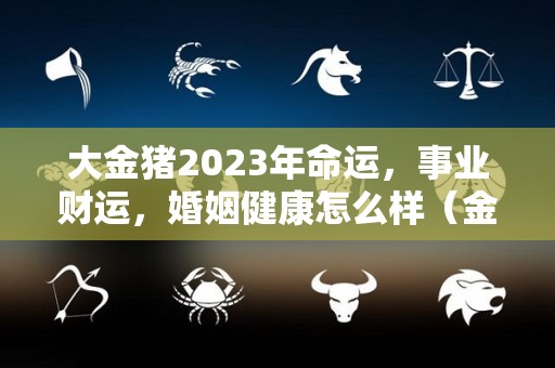 大金猪2023年命运，事业财运，婚姻健康怎么样（金猪 年）