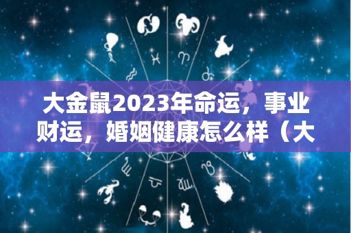 大金鼠2023年命运，事业财运，婚姻健康怎么样（大金鼠图片）