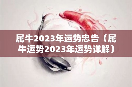 属牛2023年运势忠告（属牛运势2023年运势详解）