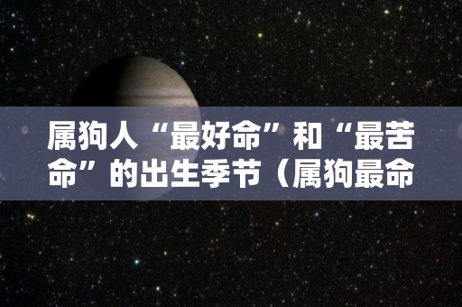 属狗人“最好命”和“最苦命”的出生季节（属狗最命苦出生日期是什么时候）