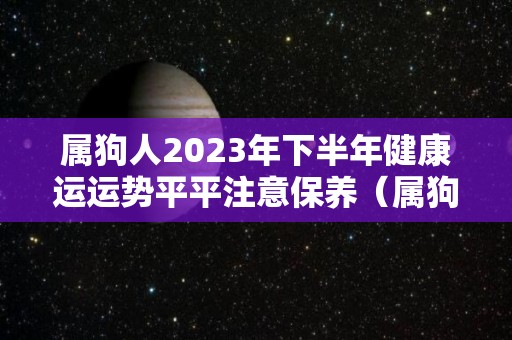 属狗人2023年下半年健康运运势平平注意保养（属狗2023年运势详解全年运程完整版）