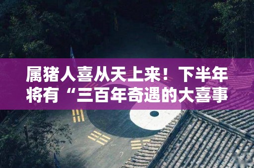 属猪人喜从天上来！下半年将有“三百年奇遇的大喜事”（属猪人今年有喜吗）