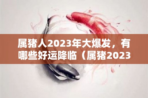 属猪人2023年大爆发，有哪些好运降临（属猪2023年运势及运程 2023年属猪人的全年每月运势）