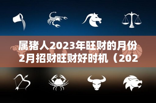 属猪人2023年旺财的月份2月招财旺财好时机（2023年属猪的财运和运气如何）