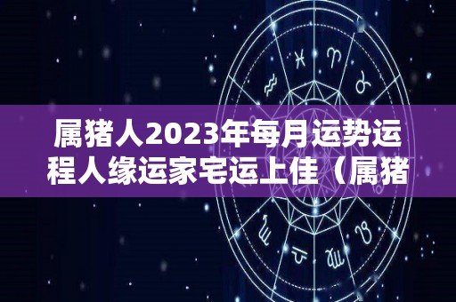 属猪人2023年每月运势运程人缘运家宅运上佳（属猪人2023年运势怎么样）