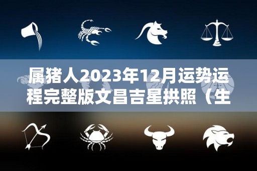 属猪人2023年12月运势运程完整版文昌吉星拱照（生肖猪在2023年的运势）