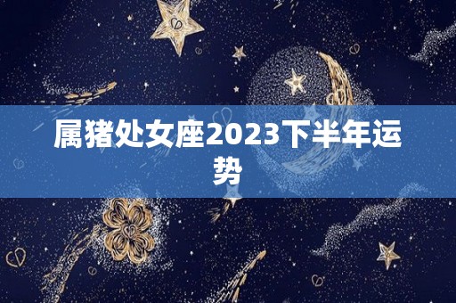 属猪处女座2023下半年运势