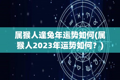 属猴人逢兔年运势如何(属猴人2023年运势如何？)