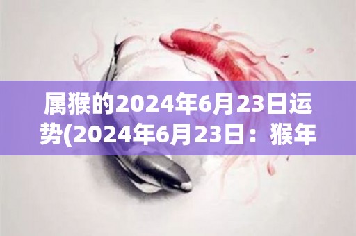 属猴的2024年6月23日运势(2024年6月23日：猴年运势如何？)