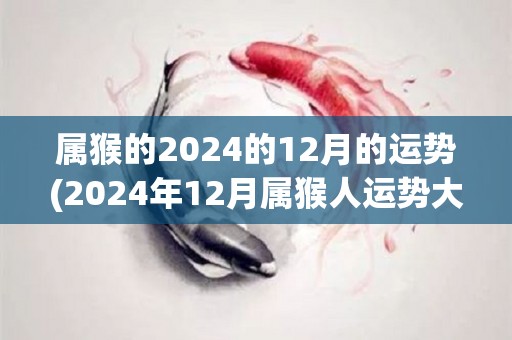 属猴的2024的12月的运势(2024年12月属猴人运势大好)