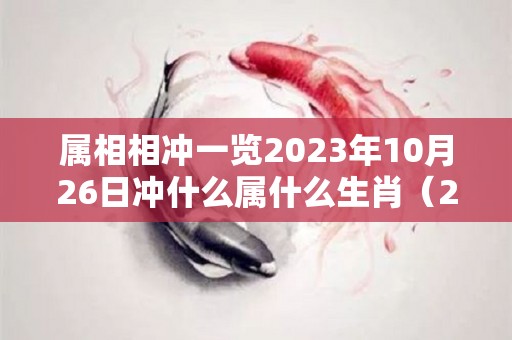 属相相冲一览2023年10月26日冲什么属什么生肖（2023年农历10月26）