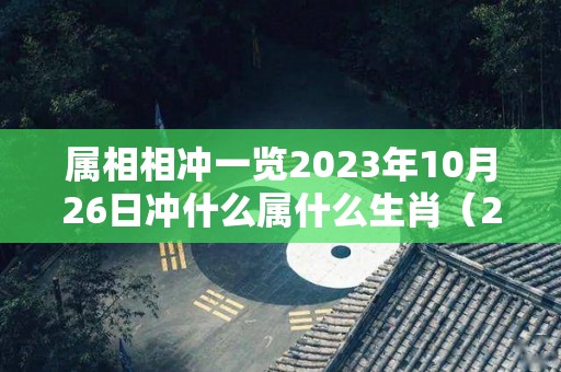 属相相冲一览2023年10月26日冲什么属什么生肖（2023年10月26日是星期几）