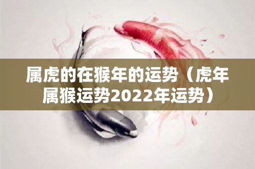 属虎的在猴年的运势（虎年属猴运势2022年运势）