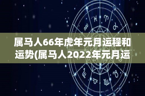 属马人66年虎年元月运程和运势(属马人2022年元月运势解析)