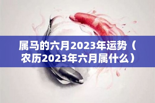 属马的六月2023年运势（农历2023年六月属什么）