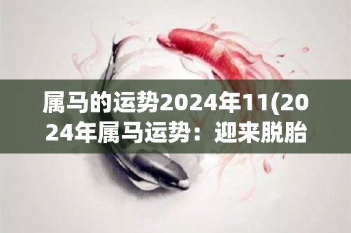 属马的运势2024年11(2024年属马运势：迎来脱胎换骨的一年)