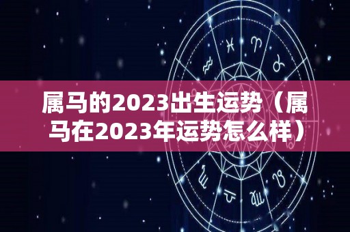 属马的2023出生运势（属马在2023年运势怎么样）