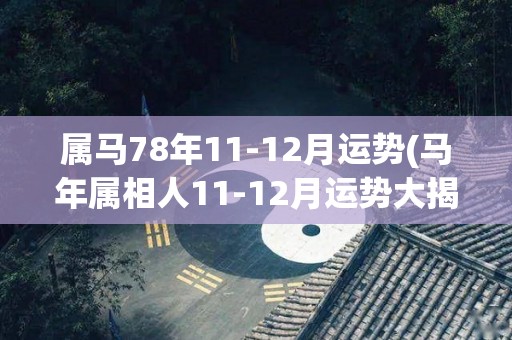 属马78年11-12月运势(马年属相人11-12月运势大揭秘)