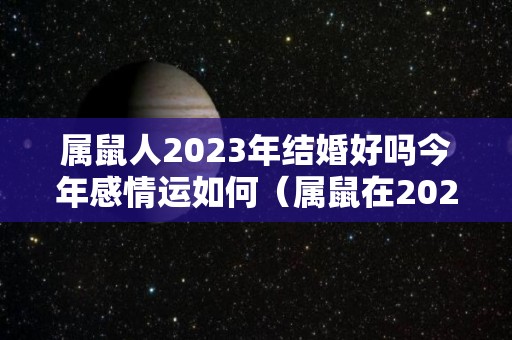 属鼠人2023年结婚好吗今年感情运如何（属鼠在2023年怎么样）