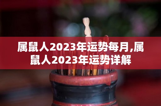 属鼠人2023年运势每月,属鼠人2023年运势详解