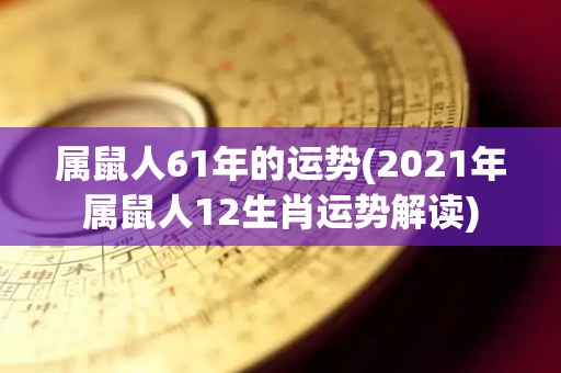 属鼠人61年的运势(2021年属鼠人12生肖运势解读)